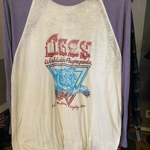 Vintage Y2K Obey Lavender and White 3/4 sleeve Tee